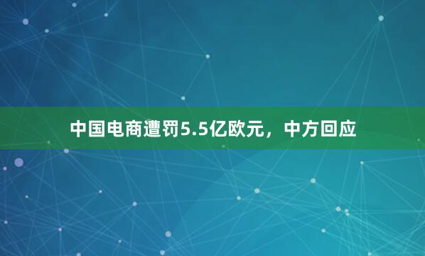 中国电商遭罚5.5亿欧元，中方回应