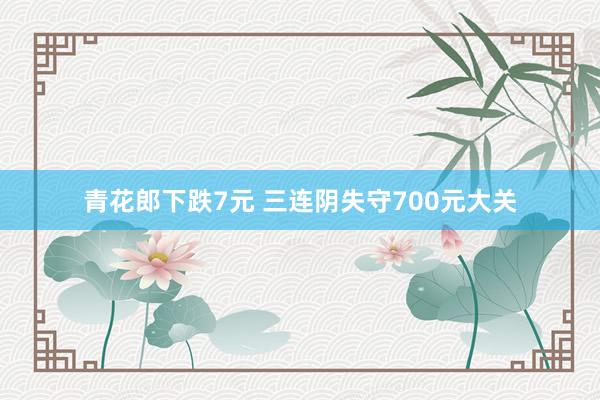 青花郎下跌7元 三连阴失守700元大关