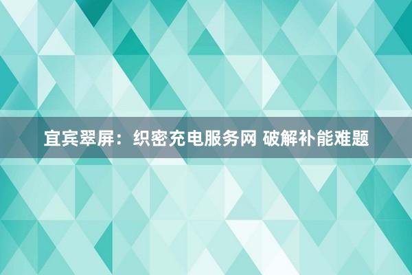 宜宾翠屏：织密充电服务网 破解补能难题