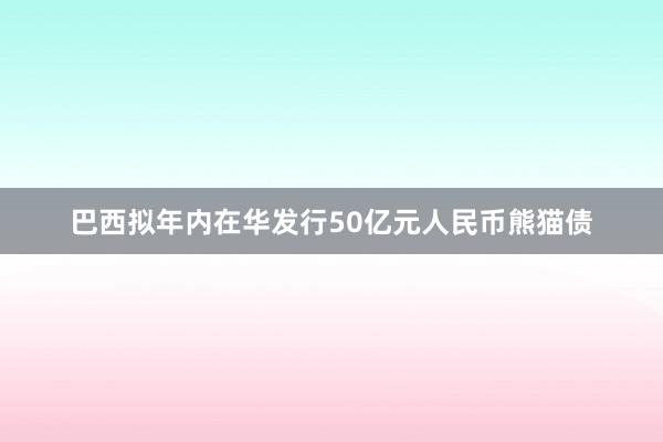 巴西拟年内在华发行50亿元人民币熊猫债