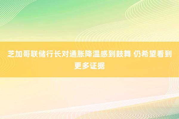 芝加哥联储行长对通胀降温感到鼓舞 仍希望看到更多证据