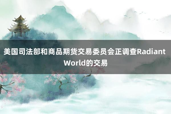 美国司法部和商品期货交易委员会正调查Radiant World的交易
