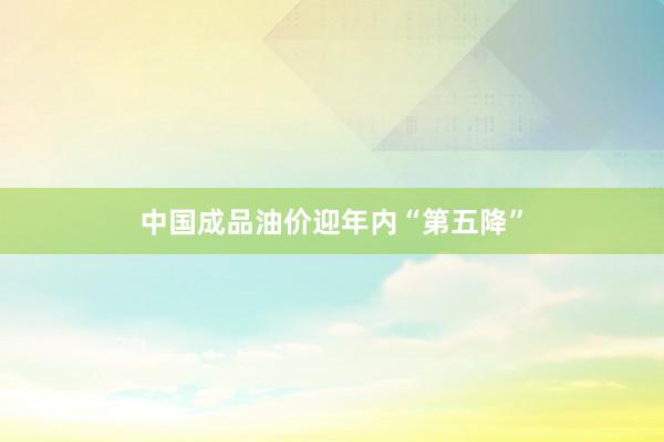 中国成品油价迎年内“第五降”