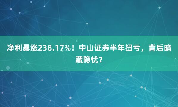 净利暴涨238.17%！中山证券半年扭亏，背后暗藏隐忧？