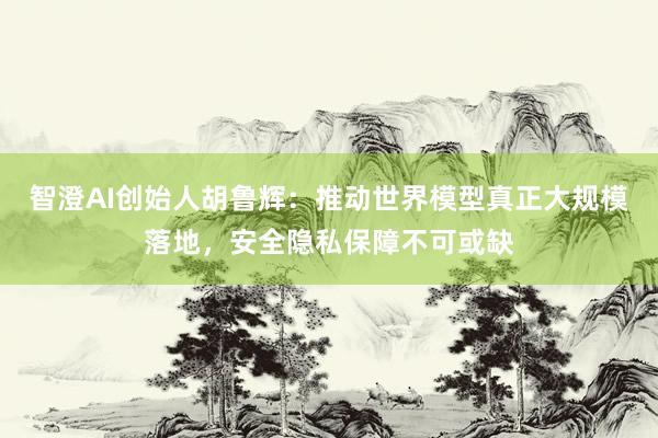 智澄AI创始人胡鲁辉：推动世界模型真正大规模落地，安全隐私保障不可或缺