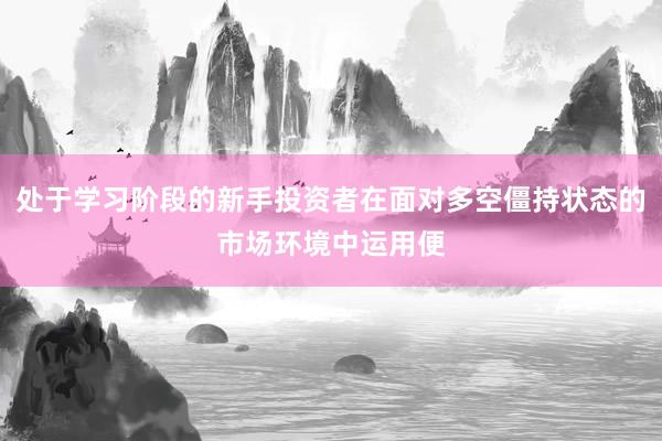 处于学习阶段的新手投资者在面对多空僵持状态的市场环境中运用便