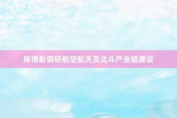 陈博彰调研航空航天及北斗产业链建设
