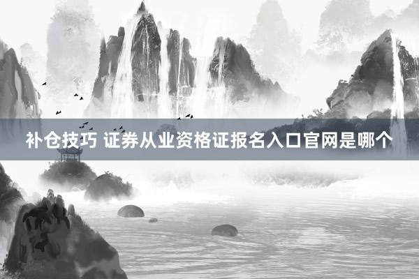 补仓技巧 证券从业资格证报名入口官网是哪个