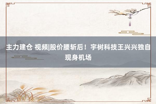主力建仓 视频|股价腰斩后！宇树科技王兴兴独自现身机场