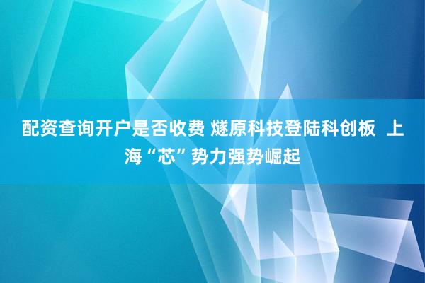 配资查询开户是否收费 燧原科技登陆科创板  上海“芯”势力强势崛起