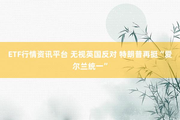 ETF行情资讯平台 无视英国反对 特朗普再挺“爱尔兰统一”