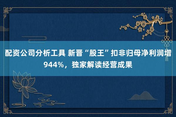 配资公司分析工具 新晋“股王”扣非归母净利润增944%，独家解读经营成果