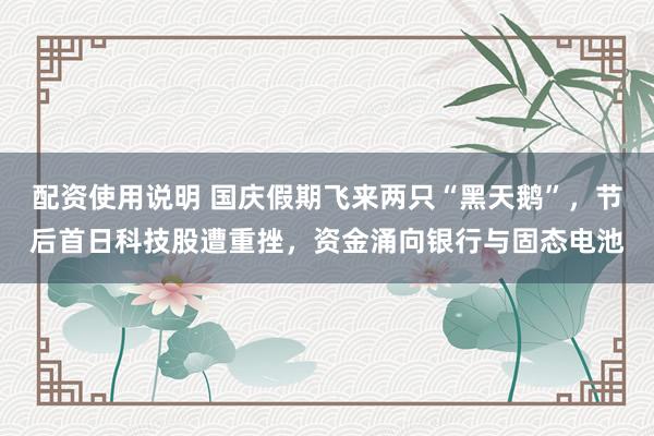 配资使用说明 国庆假期飞来两只“黑天鹅”,节后首日科技股遭重挫,资金涌向银行与固态电池