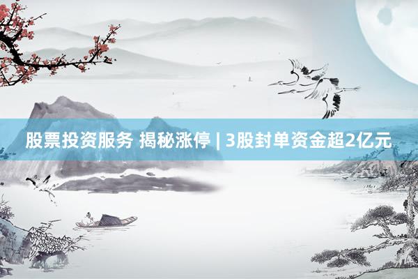 股票投资服务 揭秘涨停 | 3股封单资金超2亿元