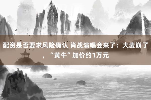 配资是否要求风险确认 肖战演唱会来了：大麦崩了，“黄牛”加价约1万元