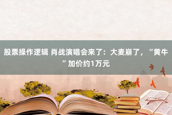 股票操作逻辑 肖战演唱会来了：大麦崩了，“黄牛”加价约1万元